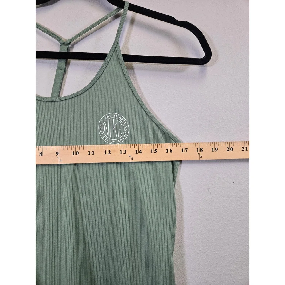 Nike Dri-FIT Ribbed Athletic Training Racerback Tank Top Sage Green Medium